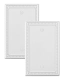 TREEWELL 2-Pack Blank Outlet Cover Wall Plate, Metal Switch Plates Outlet Covers, Pure White Pearls Beaded Decorative Wall Plate