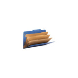 Smead Pressboard Classification File Folder With Safeshield Fasteners, 3 Dividers, 3 Expansion, Legal Size, Dark Blue, 10 Per B