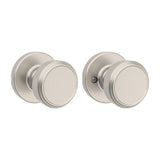 Kwikset Maven Interior Passage Door Knob, Handle for Closet and Hallway Doors, Round Non-Locking Doorknob in Satin Nickel, with 