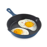 DASH Zakarian 7.5 Nonstick Cast Iron Skillet with Pour Spouts for Searing, Baking, Grilling, Roasting and More - Blue