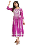 Anni Designer Women'S Georgette Chikankari Embroidered Anarkali Kurti (Kari Pink-Cmd_S_Dark Pink_Small),Pink,S