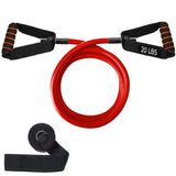 Strauss Single Resistance Tube with Foam Handle | Door Anchor for Exercise & Stretching | Gym Equipment for Strength Training, H