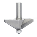 Akylin 60 Degree Chamfer Router Bit,1/2 Shank,1 Cutting Depth,1-1/8 Bevel Length Horse Nose Bits,Eased Eage Cutter with Ball Bea