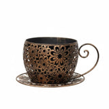 Zoomella Iron Planter Pot Indoor Outdoor Use Decorative Flower Pot Rustic Style Planter For Balcony, Patio, Living Room Bronze