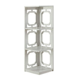 3-Tier Corner Bookcase in White Finish