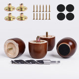 PBUY 2 Inch Short Rubberwood Furniture Legs Set of 4 - Mini Solid Replacement Wood Couch&Ottoman Legs,Samll Wooden Feet for Sofa