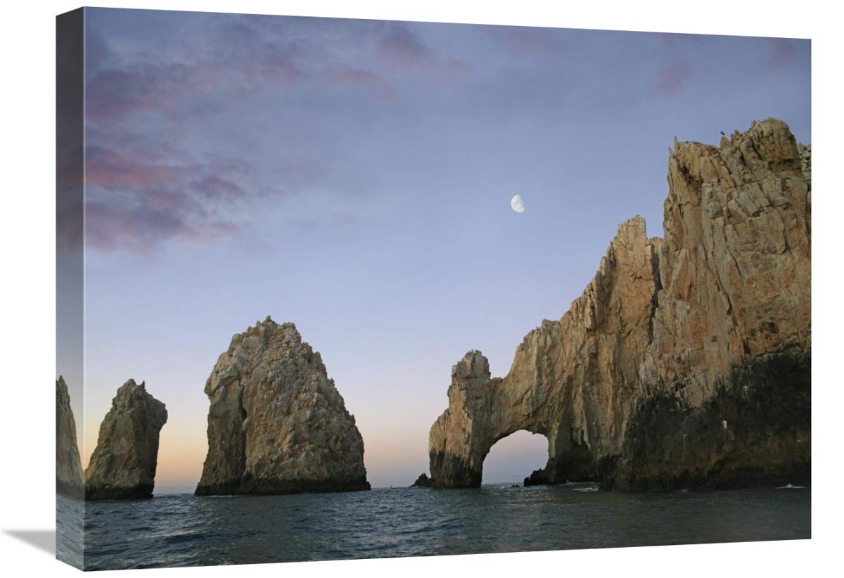 Moon Over El Arco, Cabo San Lucas, Mexico-Canvas Art-24X18