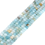 Amazonite 6mm Gemstone Faceted Rondelle Loose Beads DIY Jewelry Making Beads 16 Inch