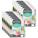 Poly Index Dividers, 5 Tabs, Assorted Colors, 12 Packs