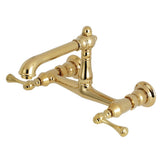 Kingston Brass Ks7242Bl English Country Bathroom Faucet, 6-5/8 In Spout Reach, Polished Brass