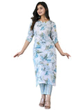 Gosriki Women'S Cotton Blend Printed Straight Kurta With Pant (Ps-Rama-Green-Cmd-Gs_4Xl_Green_Xxxx-Large),Blue,4,B0C6GXPVS5