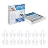Nose Vent Sinus Relief (Pack of 12 XL Size) Hard Silicone Vents - A Simple Solution for Nasal Snorers - Reusable Snoring Device 
