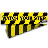 iSYFIX Watch Your Step Floor Decals Stickers - 24 Pack 20x5 Inch - Premium Self-Adhesive Vinyl, Laminated Anti-Slip, Water Resis