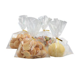 COOLAKE Clear Treat Bags 100 PCS 6x8 Inch Cellophane Bag Clear Candy Bags with 100PCS Gold Twist Ties for Wrapping,Packaging Can
