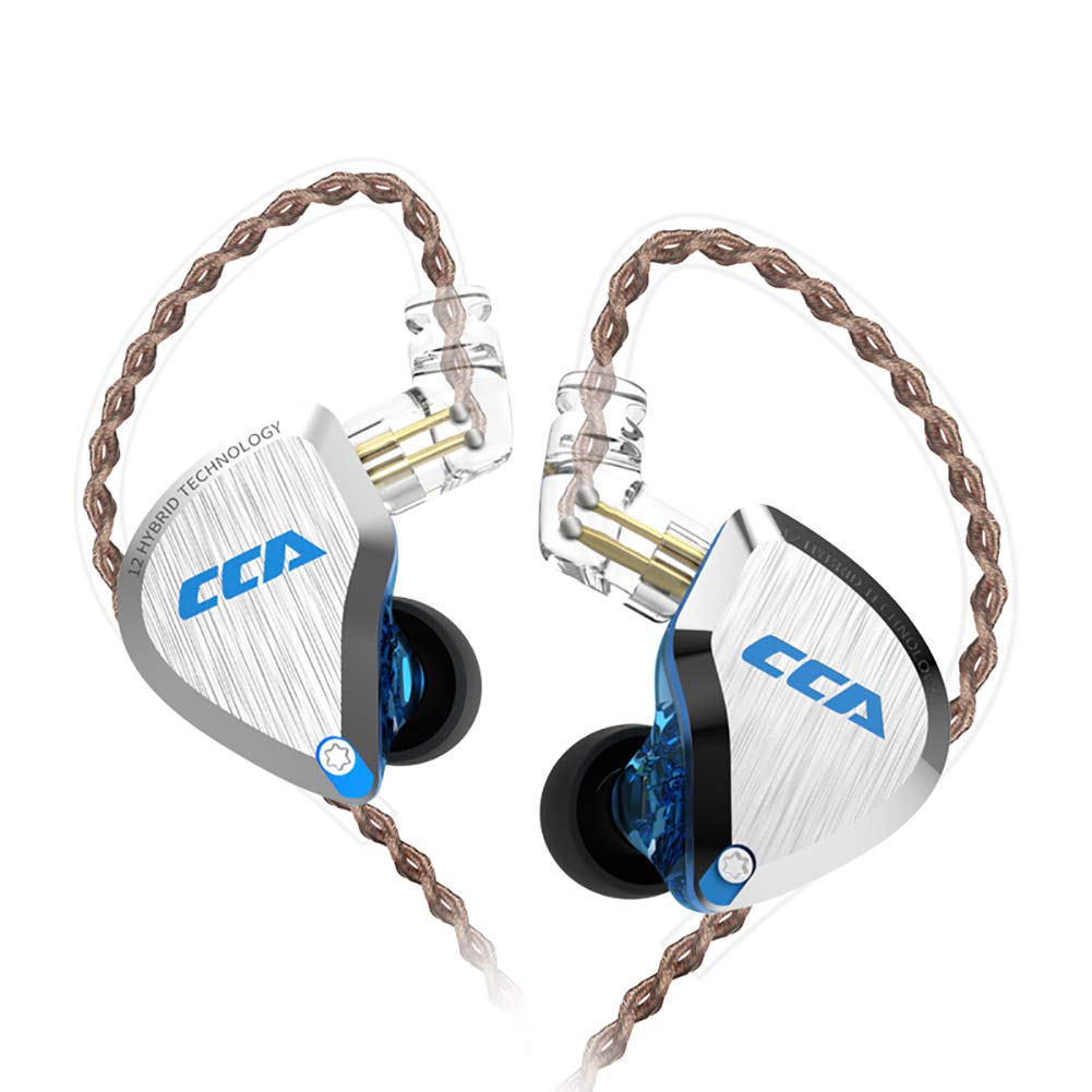 CCA C12 in-Ear Monitors, 5BA+1DD Hybrid HiFi Stereo Noise Isolating IEM Wired Earphones/Earbuds/Headphones with Detachable Tangl