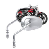 Chrome Tapered Motorcycle Rear View Mirrors Long Stem 8mm Motorcycle Handlebar Side Mirrors Compatible with Harley Road King,V-R
