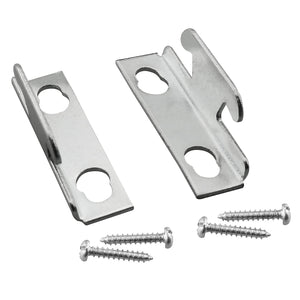 AXLIZER 2 Sets Curtain Rod Side Bracket Curtain Rod Ceiling Side Mounting Bracket with Screws Curtain Hook Accessories, Silver