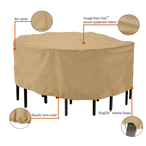 Classic Accessories Terrazzo Round Patio Table & Chair Set Cover, Large