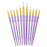 Royal and Langnickel Crafters Choice Round Taklon Variety Brush Set White (Pack of 11)