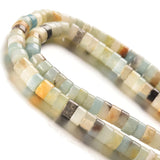 Tashidelek 1 Strand Natural Stone 3 * 6MM Gemstone Tube Rondell Spacer Loose Stone Beads (105-110PCS) Amazonite