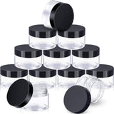 SATINIOR 12 Pack 2 oz Plastic Container Jars with Lids Round Clear Travel Cosmetic Container Slime Jars for Toiletries, Lotion, 