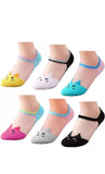 Women No Show Non Slip Liner Socks Animal Floral Mesh Cotton Casual Socks/Pack Of 12