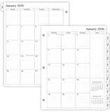 newestor 2026 Monthly Planner Refill for 3 Ring Binder, Jan 2026 - Dec 2026, Two Pages Per Month, 8-1/2 x 11, Monarch/Folio Size