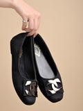 Shoetopia Round Toe Buckle Detailed Black Bellies For Women & Girls-Eu38,Black,5,B0D8QDYLWY