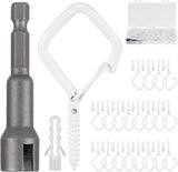 Neouth 10 Pieces Q Screw Hooks For Hanging Heavy Duty With Safety Buckle, Weatherproof Metal Ceiling Hooks For Hanging Plants, C