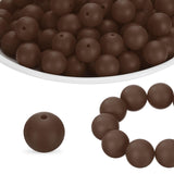 HARFINGTON 65Pcs Silicone Beads 15mm Round Rubber Focal Beads Bulk for Pens Keychain Bracelet Necklace DIY Crafts Making, Chocol