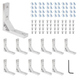 Seekliny 12pcs 2020 Corner Bracket Angle 2020 Aluminum Extrusion Hardware T-Slotted Accessories V-Slot with T Nuts and Screws fo