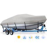 Mancro Bass Boat Cover 16-18.5ft, Trailerable Waterproof Boat Covers, Fits V-Hull, Tri-Hull, Runabout Bowrider & Fishing Boats, 