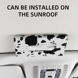 Cow Print Car Accessories for Women, Premium Tissues Box, Tissue Holder for Truck, Universal Napkin Dispenser for SUV, Car Tissu