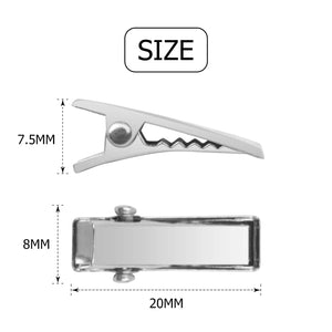 Alligator Hair Clips, 100pcs 2cm Single Prong Duckbill Hair Clips with Teeth Flat Top Crocodile Hair Pins Barrette for Hairbow A