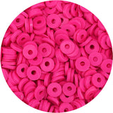Bundooraking-2000pcs Hot Pink Clay Beads (6mm) for Jewelry Making, Heishi Bracelets, Necklace Earring Accessories, Crafts - Smal