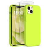 COFFKER for iPhone 13 Phone Case with [2X Screen Protectors], Liquid Silicone Shockproof Protective with Soft Microfiber Lining 