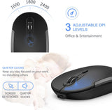 Wireless Keyboard and Mouse, Vssoplor Rechargeable Quiet Full-Size Keyboard and Mouse Combo Set Ultra Slim Design for Laptop, PC