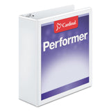 Cardinal 17600 Performer ClearVue SlantD Ring Binder, 3Inch Cap, 11 x 8 1/2, White