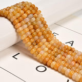 Land Long 75 Pcs 5x8mm Natural Real Yellow Jade Stone Bead Smooth Rondelle Gemstone Beads for Jewelry Making Necklace Crafts Bra