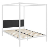 CasaFoyer Raina Queen Canopy Platform Bed | Rustic Charm | Sturdy Steel Frame | Supports 1323 lbs | No Box Spring Needed | Mattress Not Included