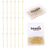 BEADIA 14K Gold Plated Open Eye Pins Non Tarnish 35mm 150pcs for Jewelry Making Findings