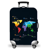 WUJIAONIAO Travel Luggage Cover Baggage Suitcase Cover Protector Skins 18-32 Inch (map, S (for 18-20 inch luggage))