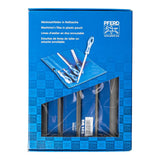 PFERD Machinists file set in plastic pouch WRU, 5 pcs. | 8 inch, bastard | each with ergonomic file handle | 16078 coarse cut 
