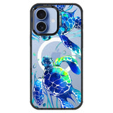 MOSNOVO for iPhone 17 Case | Compatible with Magsafe | Military Grade 10ft Drop Tested | Camera Control | Clear Black with Sea T