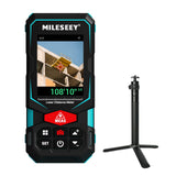 MILESEEY 330Ft Outdoor Laser Measure with Camera Viewfinder, Includes Adjustable Aluminum Tripod with Portable Handle and Protec