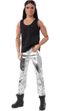 Barbie Signature Looks Ken Doll (Long Brunette Hair) Fully Posable Fashion Doll Wearing Black Tank Top & Metallic Pants, Gift fo