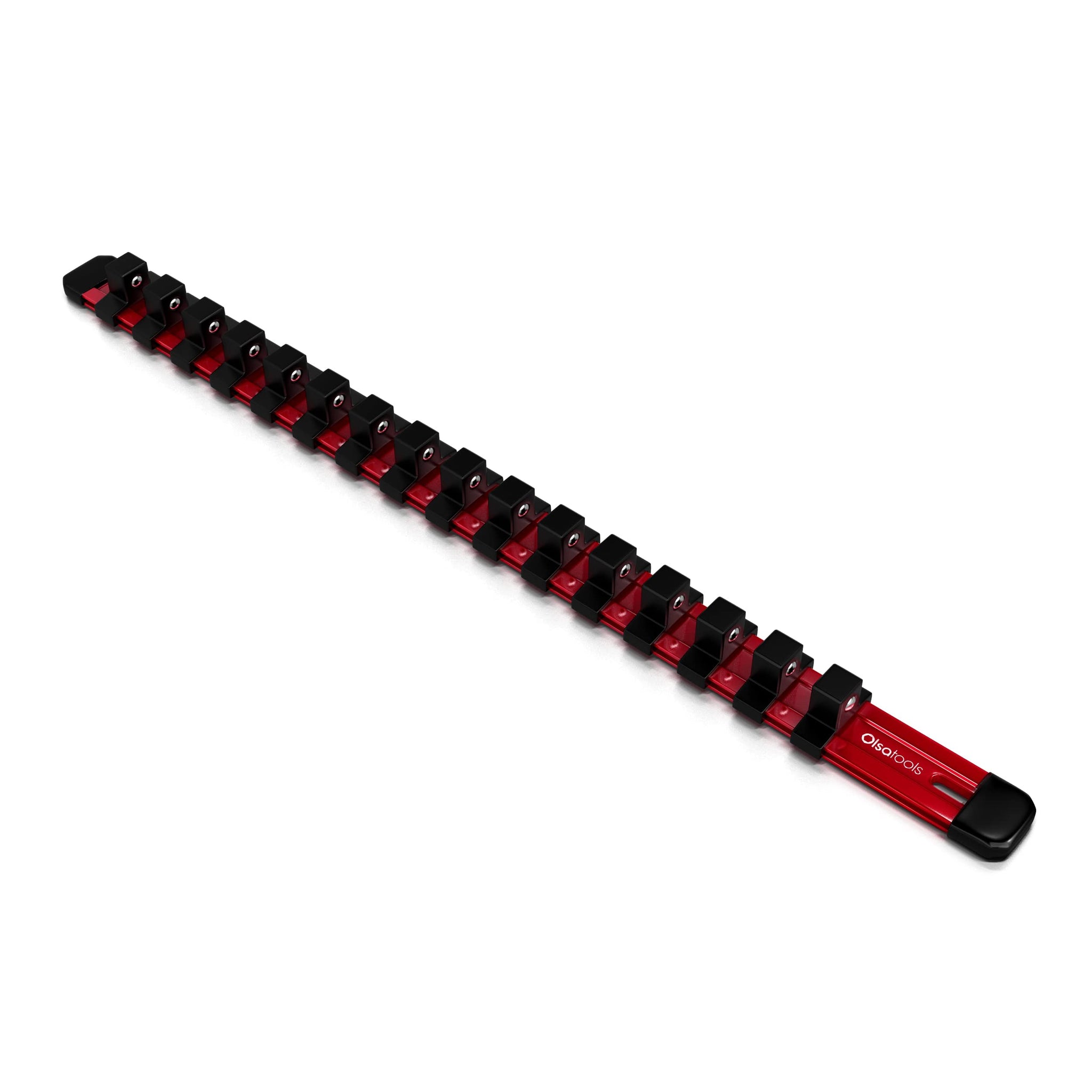 1/2-Inch Drive Aluminum Socket Organizer Professional Quality Socket Holder (Red) By Olsa Tools