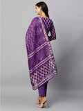 Gosriki Women'S Chanderi Cotton Straight Printed Kurta With Pant & Dupatta (Bhasa Blue-Nw-Gs_Xl_Blue_X-Large),Blue,,B0CLH9TRDD