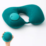 Ahchvijash Button Travel Neck Pillow Portable UShaped Inflatable/Fixed Neck Rest With PushButton Activation For Flight, Car, T