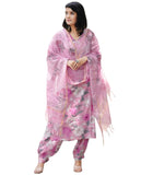 Anni Designer Women'S Rayon Blend Straight Printed Kurta With Pant & Dupatta (Suragini Pink_Xl_Pink_X-Large),Pink,XL